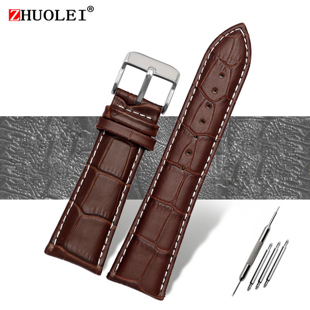 Watch Strap 23mm 24mm 26mm 28mm Big Width Black Brown Mens Crocodile Genuine Leather Watch Strap Band Bracelets Free Shipping