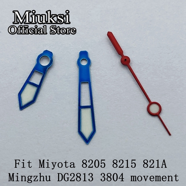 Miuksi Silver Blue Watch Green Hands Luminous Hands Fit NH35 NH36 ETA 2824 2836 Miyota 8205 8215 821A Mingzhu 2813 3804 Movement