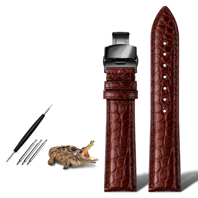 Genuine crocodile watch strap 18mm 19mm 20mm 21mm 22mm 24mm watchband man watch band crocodile skin leather bracelet belts