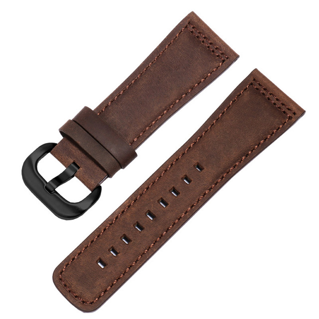 Frosted Genuine Leather Watchband 28mm Black Brown Strap Replacement Strap for S2 M2 P3 T2 Series Retro Watch Series