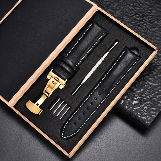 18mm 20mm 22mm 24mm Leather Strap For Samsung Galaxy Watch Active 2 44mm 40mm Band Bracelet Replacement Wristbands With Box