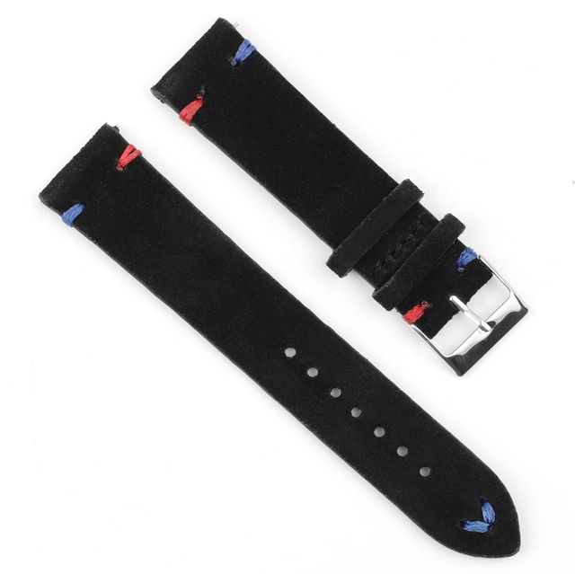 Genuine suede leather antique watch band 18mm 20mm 22mm 24mm high quality royal blue watch strap for men women watches