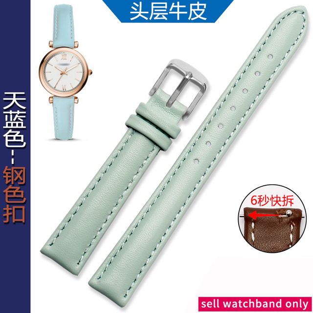 Women's Genuine Leather WatchBands for Casio Fossil Watch Band Foley Foley First Layer Leather Watch Strap 12mm 14mm 16mm