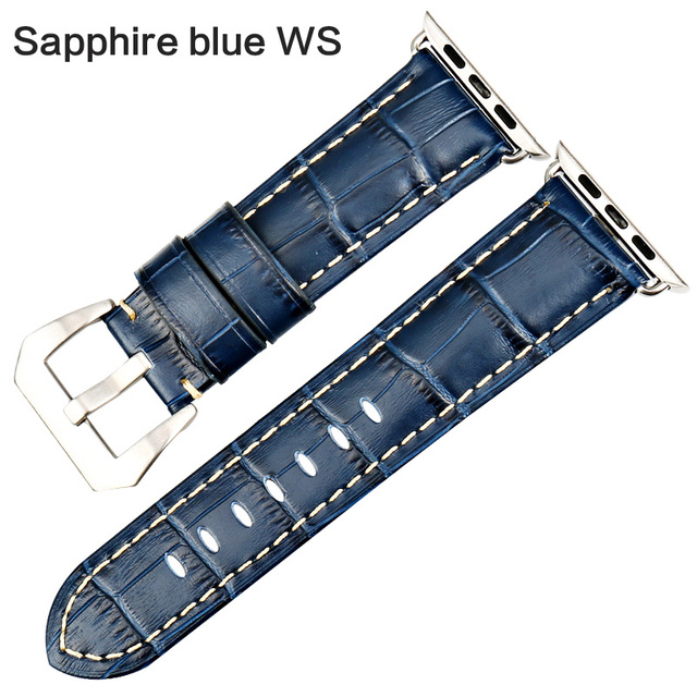 MAIKES Watchbands Genuine Cow Leather Watch Strap for Apple Watch Band 44mm 38mm Series 6/5/4 Iwatch 7 45mm 41mm Watchband
