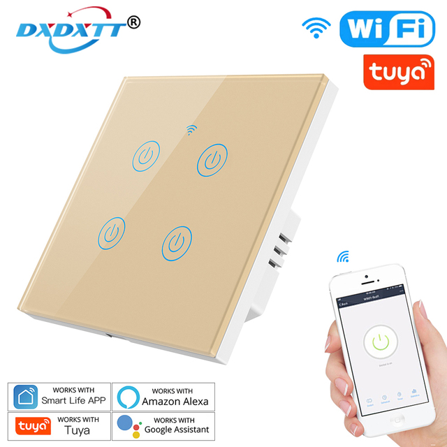 Tuya Smart Wifi Switch With Touch Life Smart Switch EU/UK/US/Brazil 220V Standard With Alexa Google Home Need Neutral