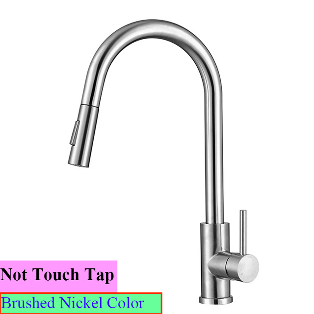 Brushed Nickel Touch Kitchen Faucets With Pull Down Sprayer Automatic Sensor Kitchen Mixer Tap Hot Cold Pull Out Touch Faucet