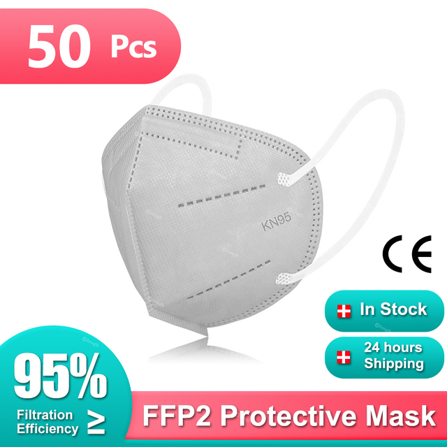 1-100 قطعة KN95 أقنعة ffp2fan 5 طبقات قناع الفم FFP2 KN95 التنفس FPP2 Masque FFP 2 واقية الوجه Mascarillas Masken CE