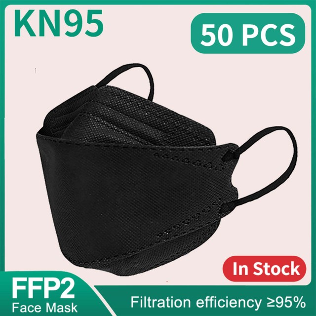 10-100pcs Korean Morandi KN95 Maske FFP2 Mascarillas FPP2 Masks ffp2mascherine Black Protective Face Mask Masque Noir FP2