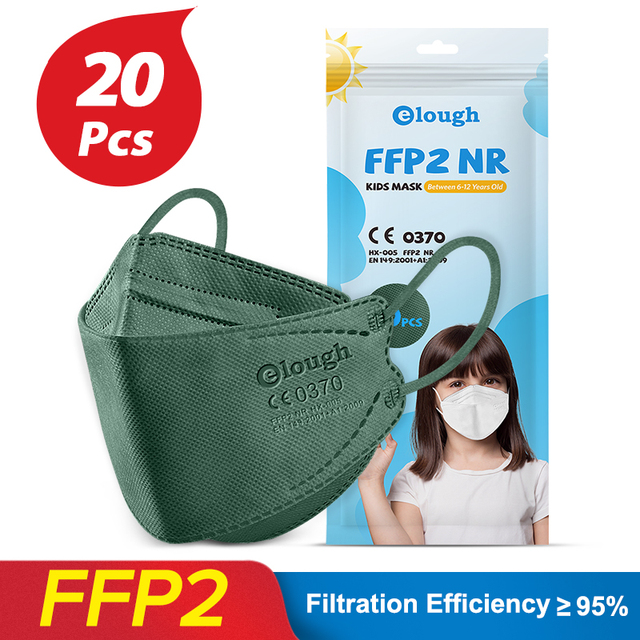 Kids Masks FFP2 Black KN95 Máscara Kids Mascarillas FPP2 niños quiurgicas homology adas FFP2 Mask Thickness Disposable Mask for Kids