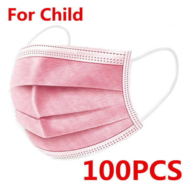 10-200pcs Disposable Kids Baby Masks Christmas Non-woven Face Mask 3 Layer Filter Ply Anti-dust Baby mascarillas quiurgicas