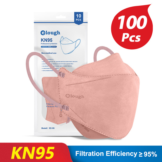 KN95 قناع 4 طبقات سلامة KN95 أقنعة غبار FFP2 تنفس تصفية FFP2Mask الوجه قناع واقٍ الغبار FFP2 FFP3