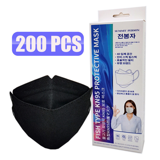 KN95 ffp2 Fish Mask Adult Cloth Face Mask KN95 Respirator Face Mask KN95 Face Mask Black Dust Mask Mascarillas