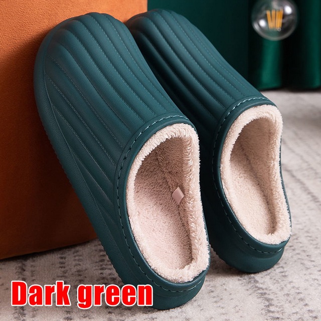 Hot Waterproof Non-slip Home Slippers Men Winter Warm Women Indoor Non-slip Ladies Soft Slippers Memory Foam Couples Shoes