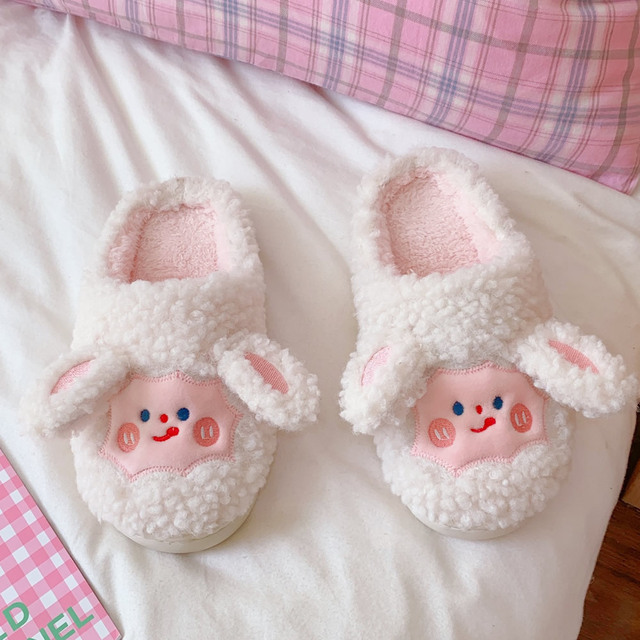 Women Winter Cute Animal Slippers Fashion Kawaii Fluffy Winter Warm Slippers Female Cartoon Milk Cow Indoor Slippers Funny Shoes