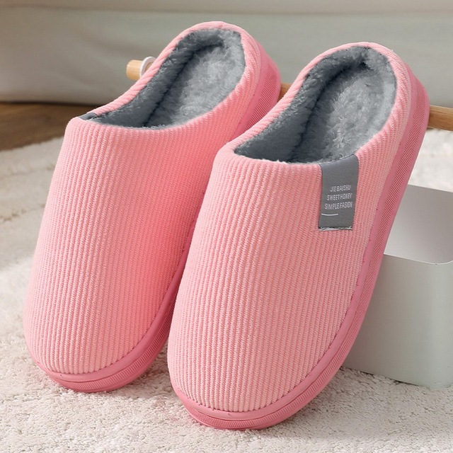 2021 winter women slippers eva waterproof warm plush home shoes ladies non-slip indoor soft sole cotton slides couple shoes