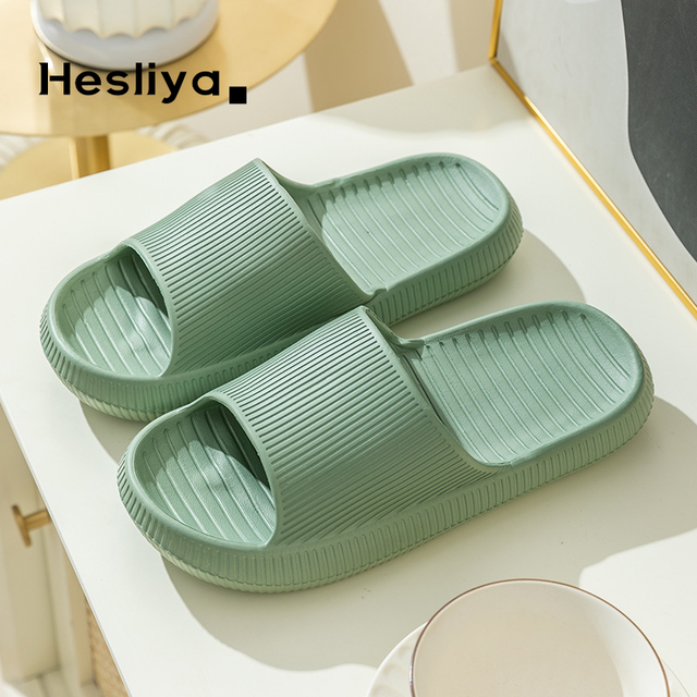 Thick Platform Slippers Cloud Slippers Non-slip EVA Soft Waterproof Cloud Sandals Silent Damping Bathroom Indoor Shoes For Women