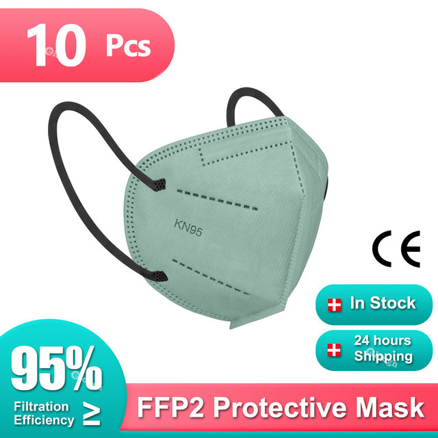 Morandi ffp2fan Adult KN95 Mascarillas FPP2 Face Mask 5 Layers Face Mask Ventilated FFP2 Respirator Mouth Mask KN95 Color