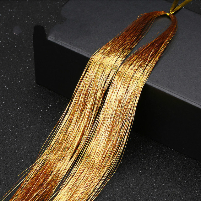 1pc Sparkle Shiny Hair Tinsel Hair Extensions Dazzle Women Hippie For Braiding Headdress Hair Braiding Tools Long 100cm