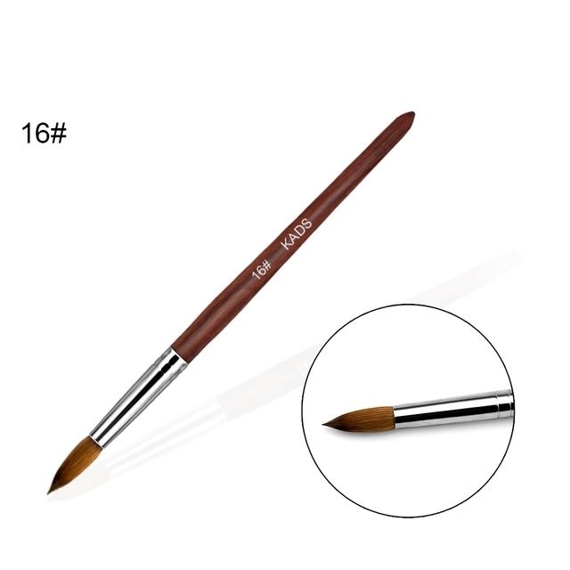 1pc Kolinsky Sable Acrylic Brush UV Gel Carving Brush Pen Liquid Powder DIY Nail Drawing Flat Round Red Wood Nail Art Brush