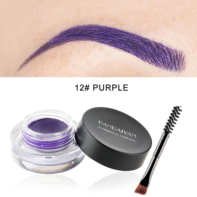 12 Colors Super Waterproof Eyebrow Cream Professional Black Color Eyebrow Gel Eyebrow Tint Long Lasting With Makeup Brush