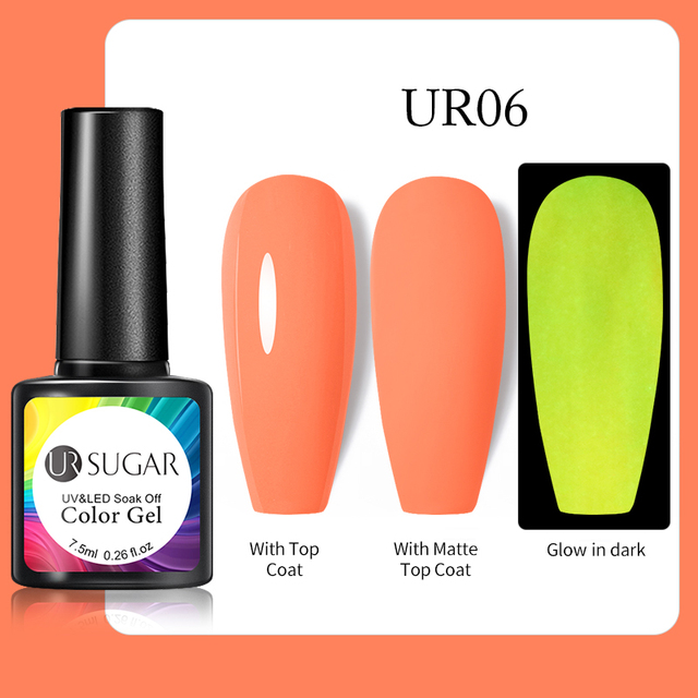 UR SUGAR Thermal Luminous UV Gel Nail Polish 2 in 1 Color Change Glow in the Dark Nail Art Design Varnish Soak Off Manicure