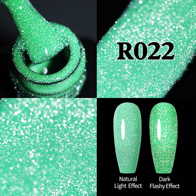 UR Sugar Fluorescent Reflective Gel Holographic Gel Nail Polish Shine Neon Glitter Semi Permanent Soak Off UV LED Nail Gel