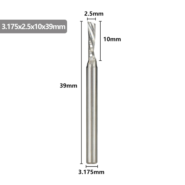 XCAN-آلة قطع كربيد واحدة ، 3.175 مللي متر (1/8 بوصة) ، جهاز التوجيه CNC ، قطر 1-3.175 مللي متر ، لقطع الألومنيوم