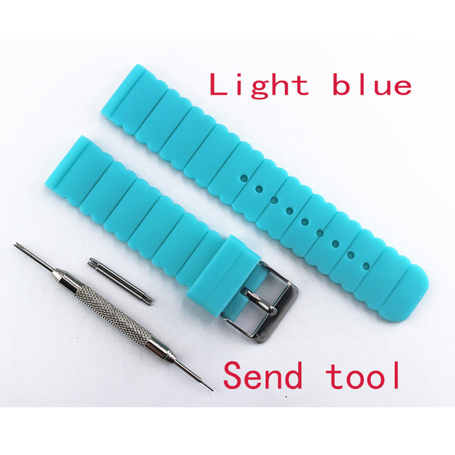 Silicone strap 20mm flat pin buckle watch accessories for kids ladies color strap