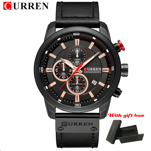 Luxury Brand CURREN Fashion Analog Digital Chronograph Men's Quartz Watch Business Sport Waterproof Leather Watch for Men Relogio