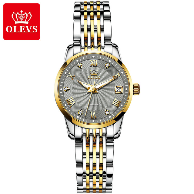 OLEVS Fashion Luxury Brand Automatic Mechanical Watch Lovers Watches Stainless Steel Waterproof Pair Ladies Watches relogio masculino