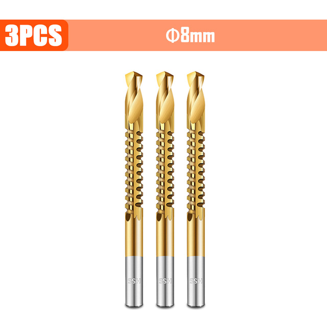 3/4/5/6pcs Cobalt Drill Bit Spiral Screw Metric Composite Tap Drill Bits Drill Polishing Woodworking HSS Twist Drilling Tools