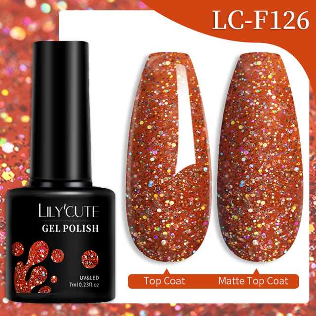 LILYCUTE Thread Shell Nail Gel Polish 7ml Pearl Shell Semi Permanent UV Gel Base Top Coat Popular in Autumn and Winter