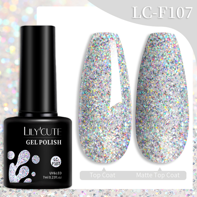 LILYCUTE Thread Shell Nail Gel Polish 7ml Pearl Shell Semi Permanent UV Gel Base Top Coat Popular in Autumn and Winter