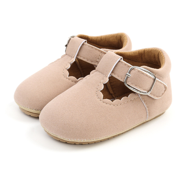 Newborn Baby Shoes Classic Leather Strap Boys Girls Multicolor Rubber Sole Infant Anti-slip First Walkers Shoes