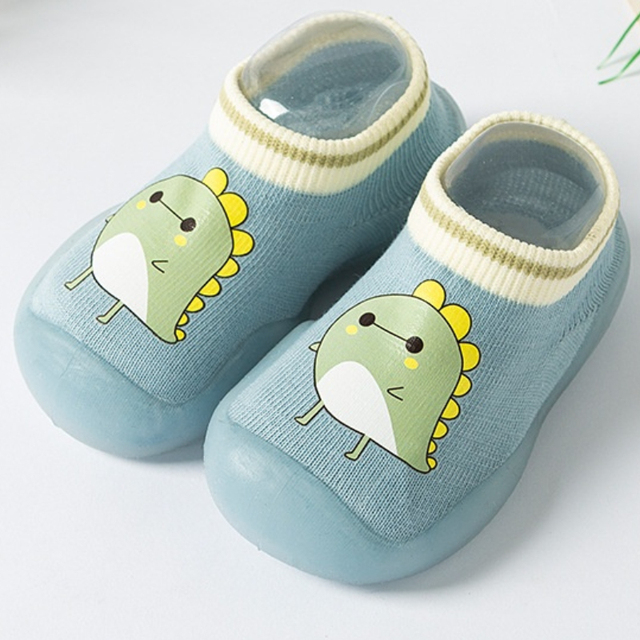 Newborn Baby Socks Shoes Boy Girl Dinosaur Baby First Walkers BeBe Cotton Comfort Soft Anti-Slip Prewalker Crib Infant Shoes