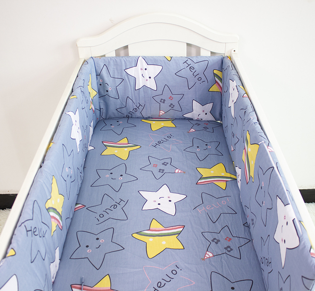 Baby Crib Bumper Set Newborn Polka Dot Cotton Printed Cot Bumpers In Infant Crib Protector For Baby Boy Girl Boy 200*30cm