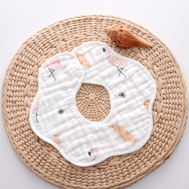 Baby Bibs 360 Degree Rotation 8 Layers Gauze Gauze Baby Kids Bandana Burp Cloth Soft Newborn Infant Saliva Towel Baby Stuff