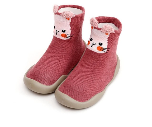 Unisex Baby Shoes First Shoes Baby Walkers Toddler First Walker Baby Girl Kids Soft Rubber Sole Baby Shoes Knit Socks Anti-slip