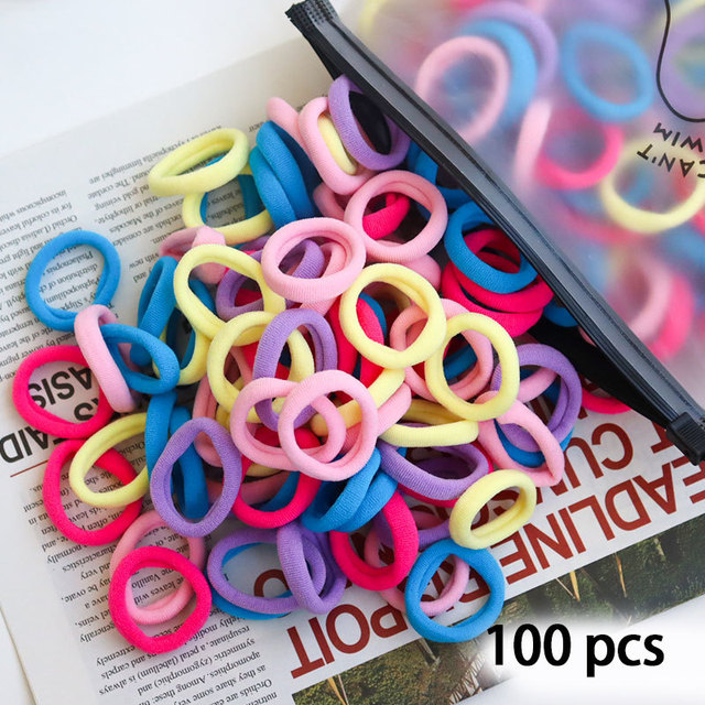 50/100pcs Colorful Girl Hairband Children Headband Small Elastic Hair Bands Scrunchy Baby Rubber Band Nylon Hair Accessories Toddler