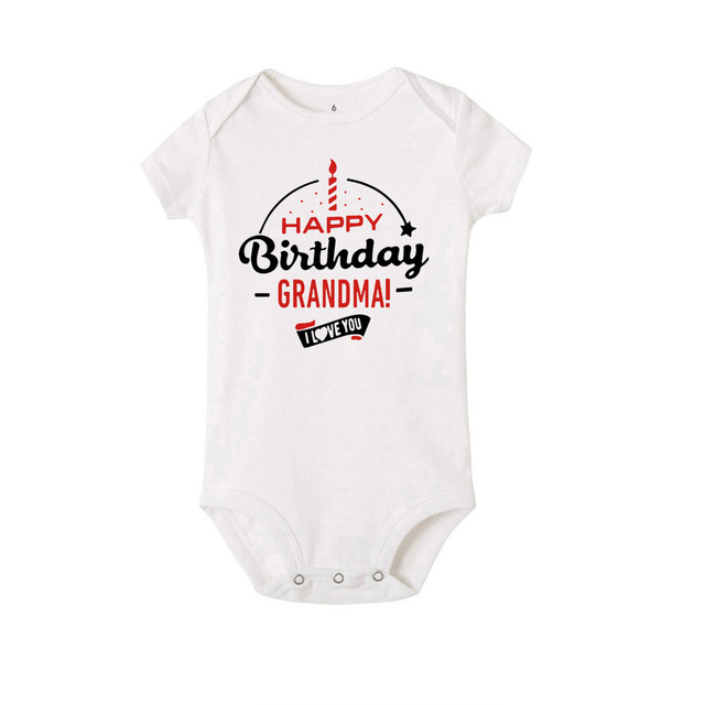 2021 Funny Happy Father's Day Mother Grandma Grandpa Baby Bodysuit Newborn Boys Girls Summer Short Sleeve Casual Wear