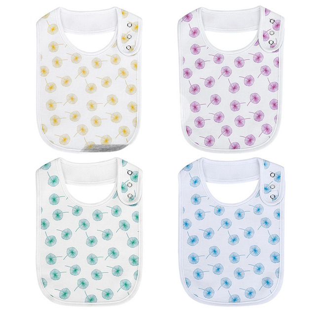 Fashion Newborn Cotton Bib Towel Digital Printing Baby Bibs Double Thick Absorbent Square Towel For Infant Babador