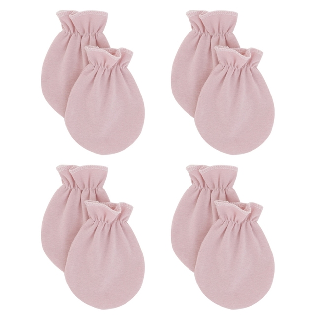 4 Pairs Baby Soft Cotton Gloves Anti-scratch Gloves Face Protection Gloves for Newborn Infants