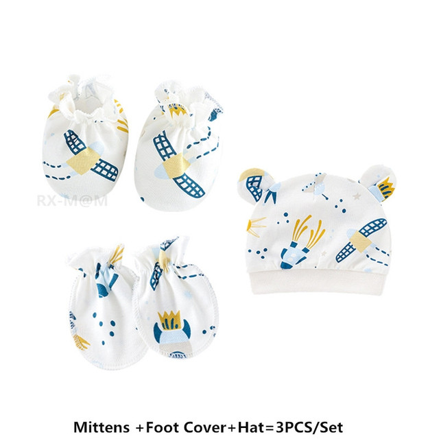 4 Pairs/Set Newborn Baby Socks Gloves Anti-scratch Breathable Gloves Stocking