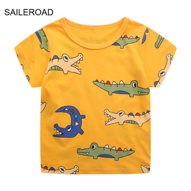 Seieroad Summer T-shirt Cotton Short Sleeve T-shirt Cartoon Dinosaur T-shirt Kids T-shirt Baby Girls Boys Kids Tops