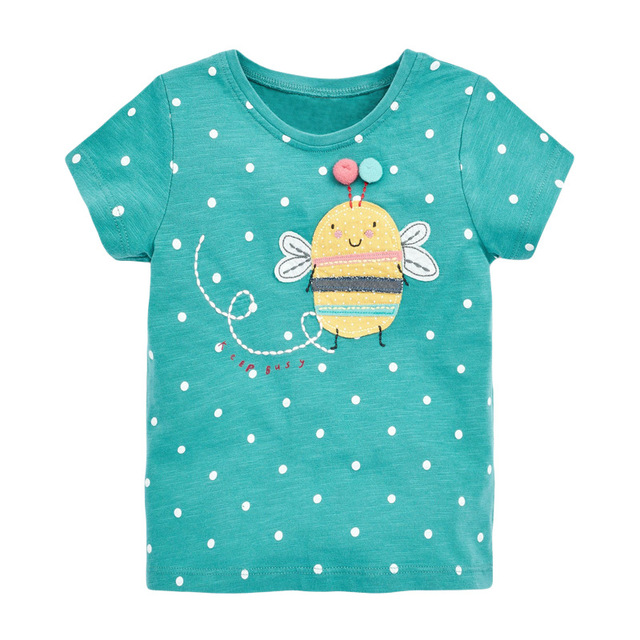 Little Maven 2022 Baby Girls New Fashion Tops Lovely Cartoon Rabbit Cotton T-shirt Soft and Comfort For Kids 2-7 Years