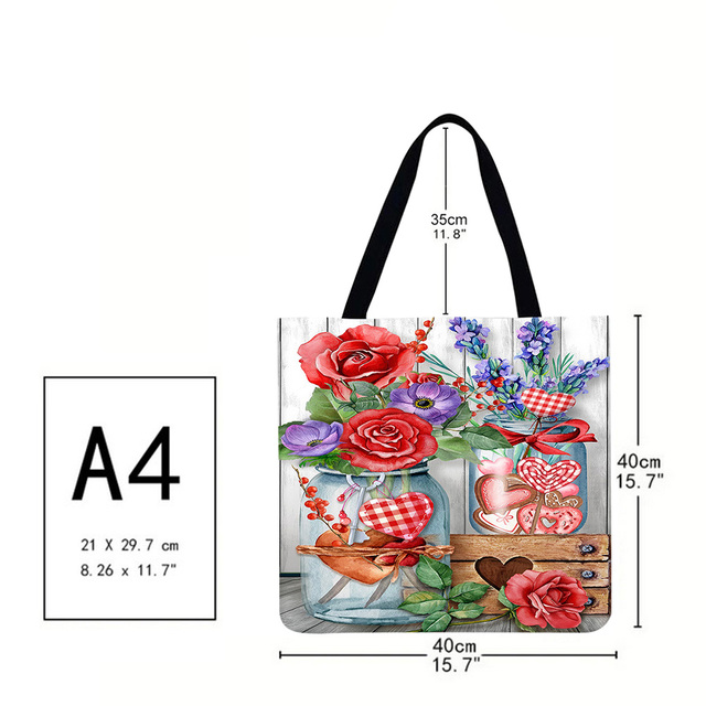 Practical Linen Square Shopping Bag Casual Ladies Daily Shopping Bag Large Capacity Storage Household Handbags