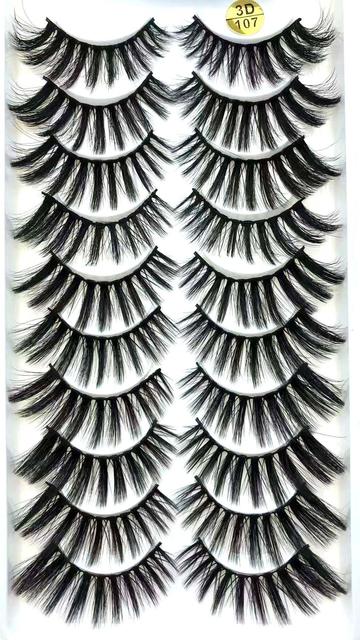 10 pairs of 3D false eyelashes, handmade, soft and hot, naturally, to create a perfect eye makeup, cross and thick