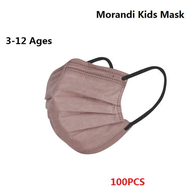 Morandi Embroidered 4 Layers Kids Mask 3-12 Years Old Children Masks Disposable Dust Mask Christmas Mask