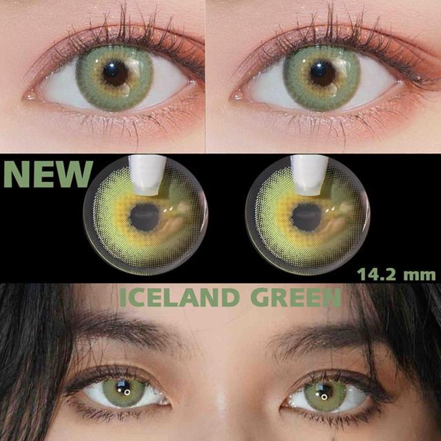 Contact Lenses Colored Contact Lenses Contact Lenses For Eyes 2pcs Blue Color Natural Contact Lens Yearly Lenses Green Beauty Cosmetic Contact Lenses