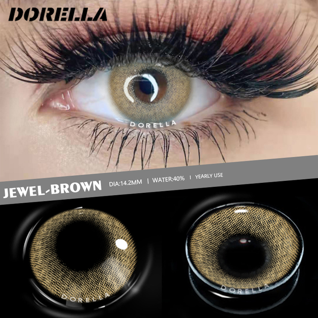 D'ORELLA 1 Pair (2pcs) Natural Color Lenses Eyes Annual Color Contact Lenses For Eyes Beauty Contact Lenses Eye Cosmetic Colored Lenses